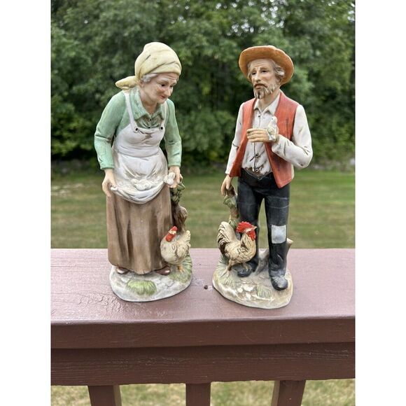 Home Interior HOMCO Old Man and Woman Collection Porcelain Figurines #1434 - Picture 1 of 9